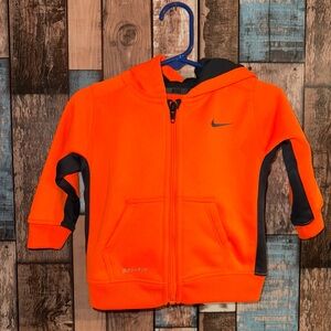 Nike Kids Orange Hoodie with Black Accents